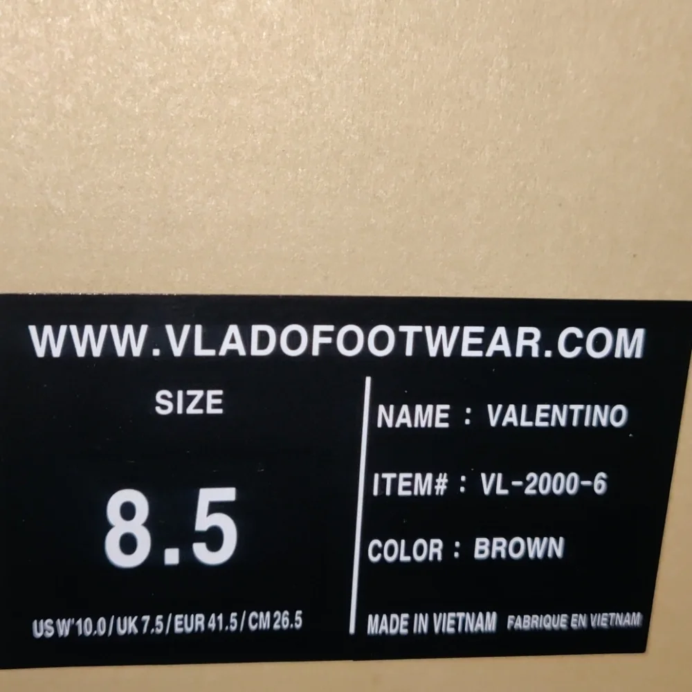 Vlado Valentino Mid Brown Leather size 8.5